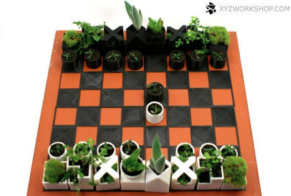پرینت سه بعدی گلدان هایی به شکل صفحه شطرنج