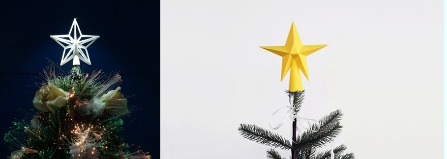 پرینت سه بعدی انواع ستاره درخت کریسمس