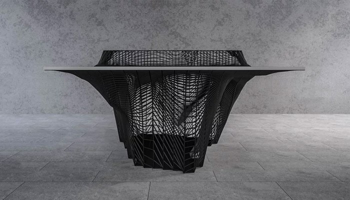 میز پینگ پنگ پرینت سه بعدی شده قابل تبدیل به یک میز ساده