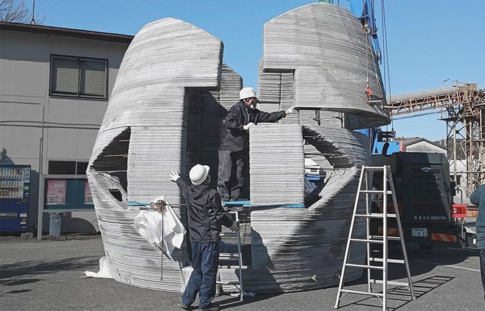 فرایند ساخت ساخت یک خانه کروی پرینت سه بعدی شده